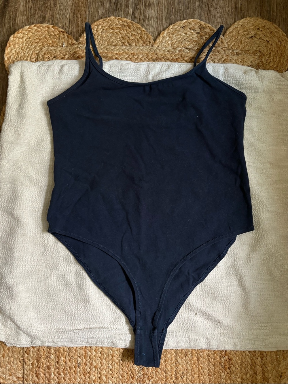 Outdoor Voices Cotton Spandex Bodysuit Women’s L Navy Blue Activewear Loungewear